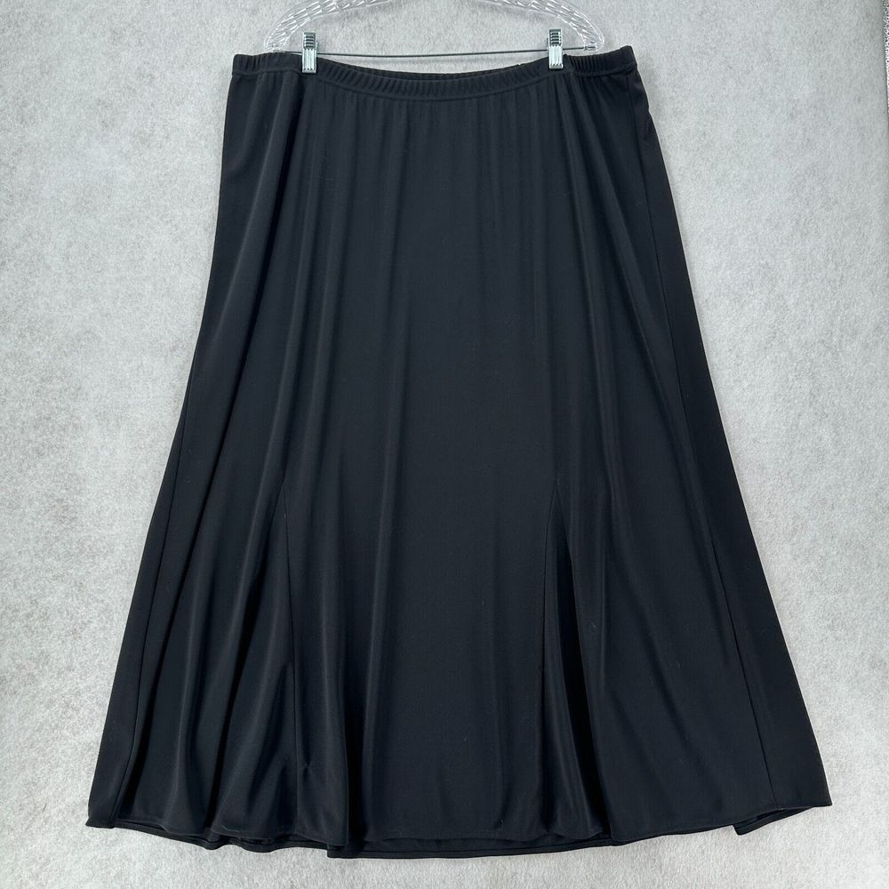 NWT Victor Costa Midi Skirt‎ Womens 2X Slinky Flare Swing Stretchy Pull On